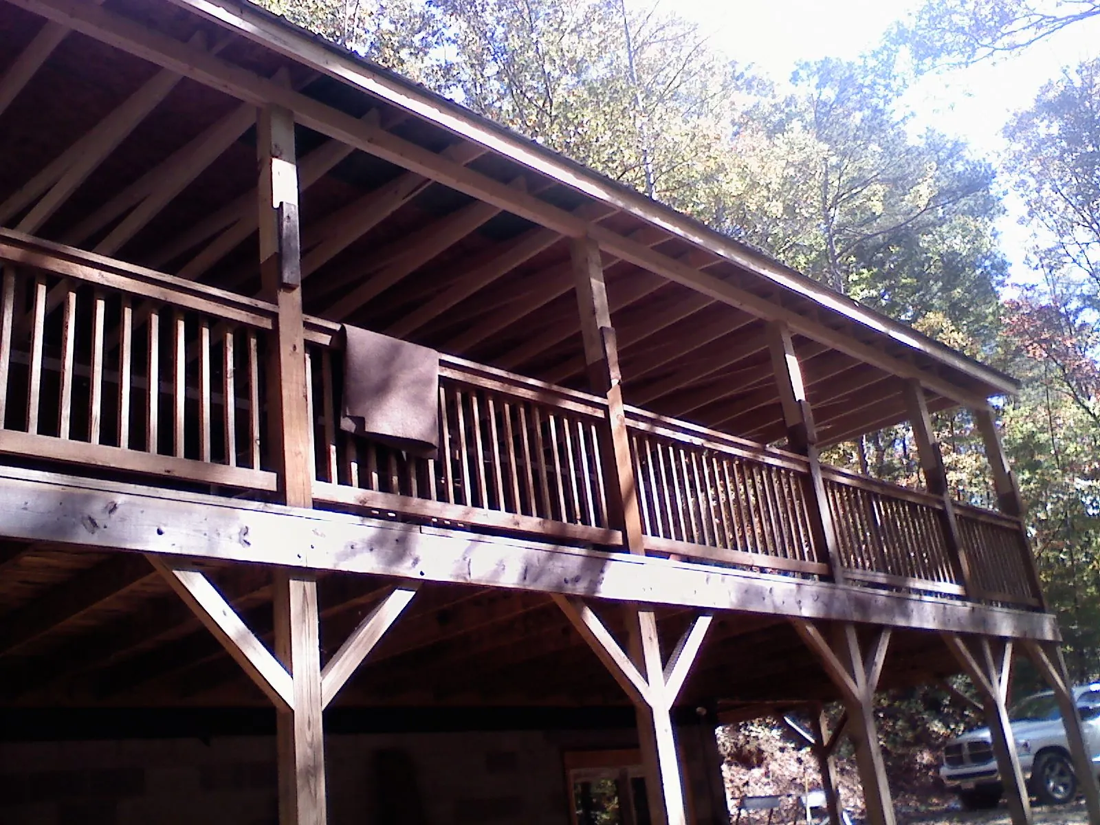 Timber framing under a new elevated porch and deck — Roof Leak Repair in Jeffersonton by Roofing Brothers